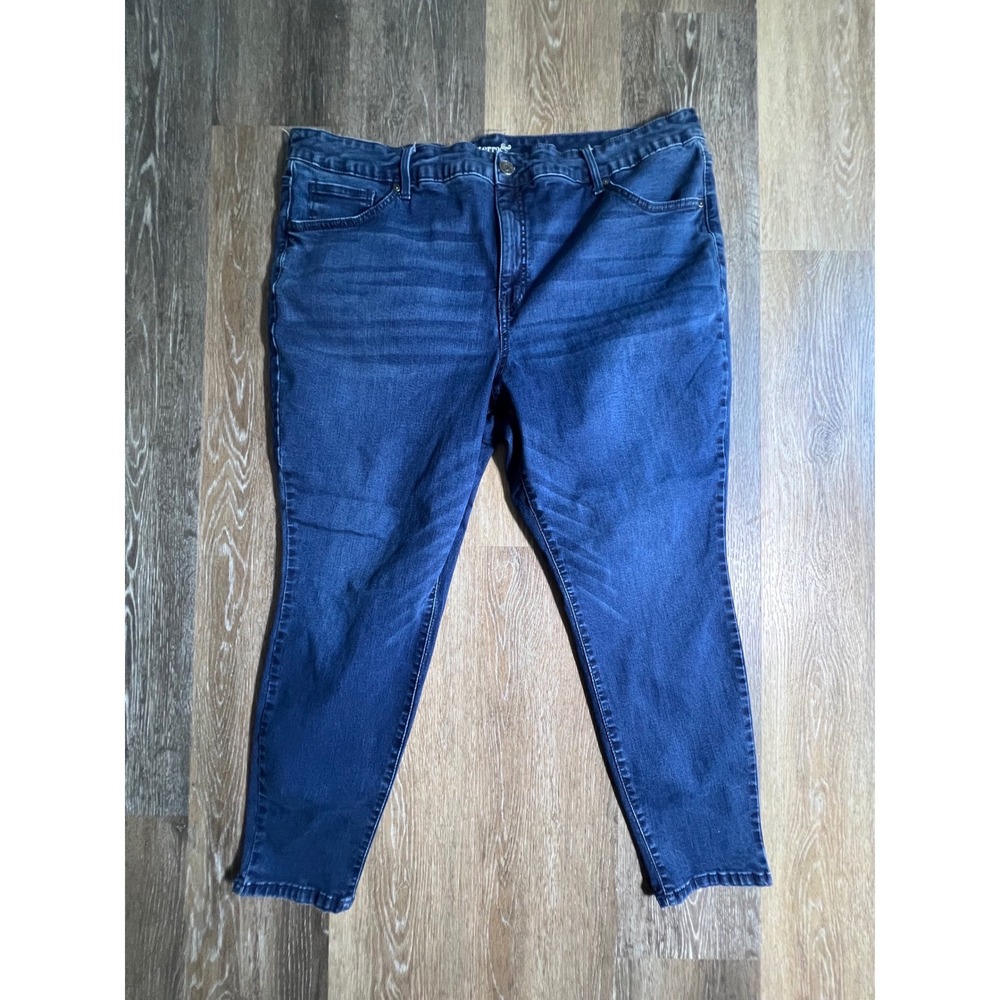 Terra & Sky Skinny‎ Jeans Womens 22W Petite Blue Dark Wash High Rise Stretch